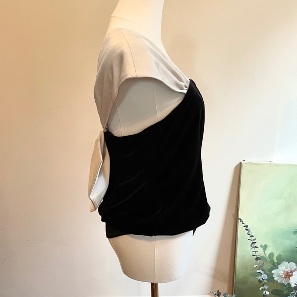 Express Velvet Oversized Bow Women Top Bodysuit Large Glamorous Statement Preppy - Picture 7 of 12